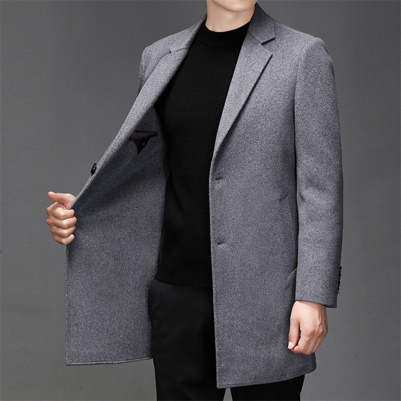 CKMS9923钱塘2020-2中年男士冬季厚款商务休闲长款毛呢大衣P470,男装毛呢大衣,钱塘207-2