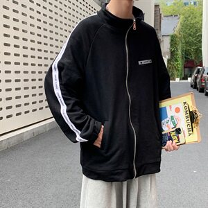 WY2022-P65秋装新款百搭男士开衫卫衣男宽松潮流大码外套