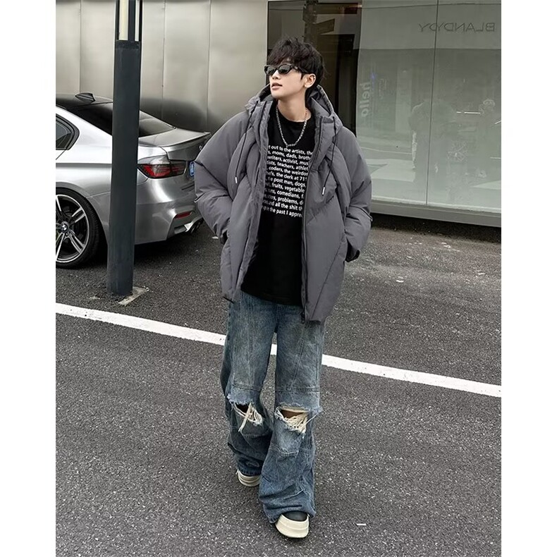常规款拉链冬季小众设计感棉衣加厚棉服外套潮连帽标准青少年2467图片