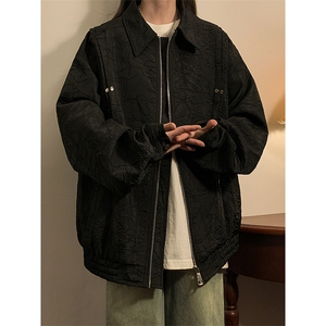 中性风成分100%聚酯纤维褶皱撞色大码M-5XL夹克男JK77866P75控118图片