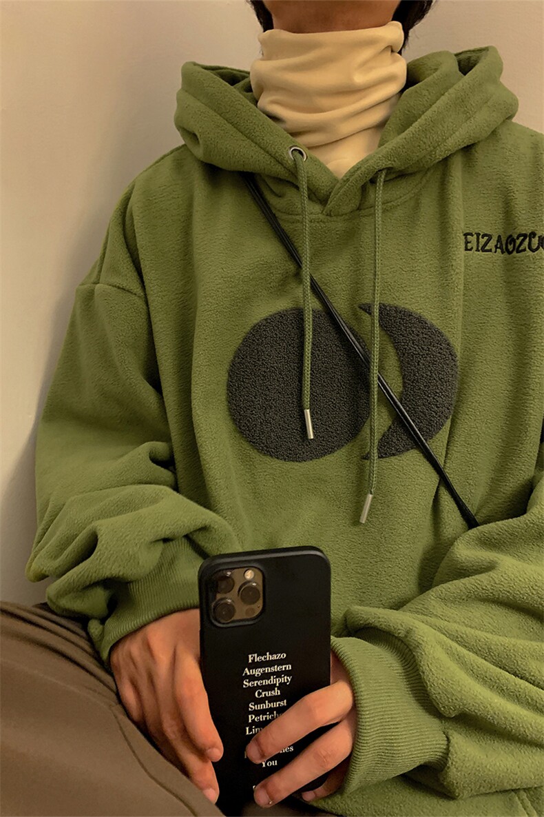 HD1427-TP75控价98冬季双面摇粒绒卫衣港风个性连帽套头外套男,男装卫衣,电商A102-1