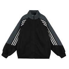 抖音得物高品质重磅26春装美式高街重磅织带拼接撞色立领卫衣外潮，男装卫衣，电商A443