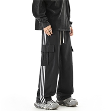校服裤子条纹直筒宽松速干冲锋工装裤KZ10-P55，男装休闲裤，星座310A-4