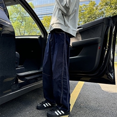611-3BK36特批P46复古阔腿香蕉裤深蓝色弯刀男女牛仔裤，男装牛仔裤，星座1218（原611-3）