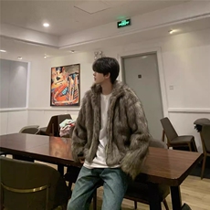 WT159-P138时髦帅气保暖短款皮草男士高级感小众毛绒外套潮流，男装棉衣，星座1501-3
