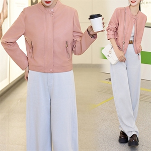 四季青复古港风百搭PU皮衣女短款外套小个子2025春季新款机车服潮图片