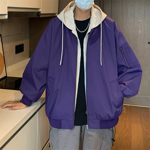校园风男女同款连帽假两件纯色夹克光版二开jk1205 特p80图片