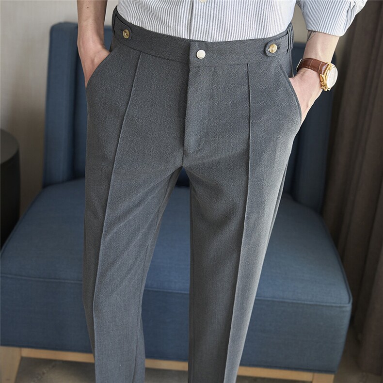 K9878-P75腰围可伸缩设计男士春夏薄款长裤休闲西裤28-38，男装西裤，电商A211