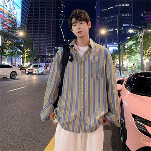 夏季潮流防晒衣休闲条纹衬衫宽松长袖薄款外套XZ201-2 C521 P65图片
