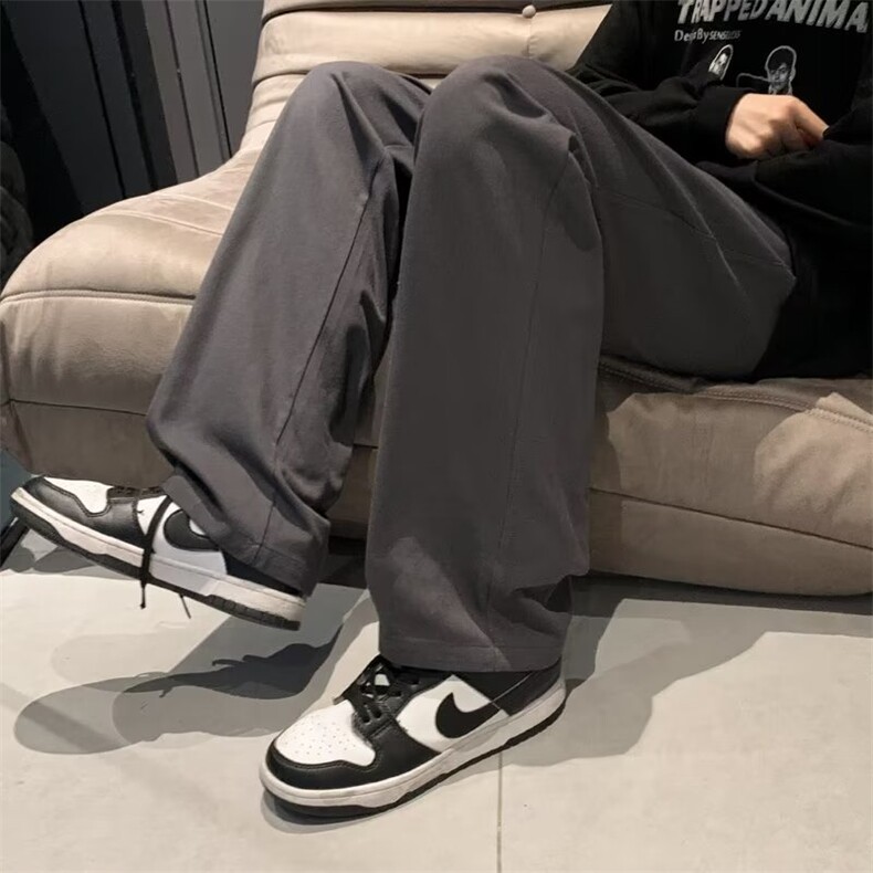 新款百搭潮牌潮流宽松直筒运动休闲长裤纯棉四色HK83P30,男装休闲裤,星座1116-2