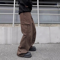 美式复古高街多口袋工装裤男潮牌宽松直筒百搭阔腿拖地裤子，男装休闲裤，星座506A