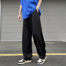 送腰带男装休闲裤男夏新款西裤垂感宽松直筒长裤子K02923-P40，男装休闲裤，星座308B-1