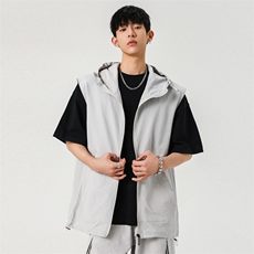 新款日系复古风衣速干连帽宽松工装骑行马甲男A406T6061特P38，男装T恤，星座309（原A406）