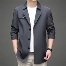 2022风衣男中款秋季中年商务休闲时尚百搭新款秋装外套上衣男装，男装风衣，电商B212（原钱塘6029）