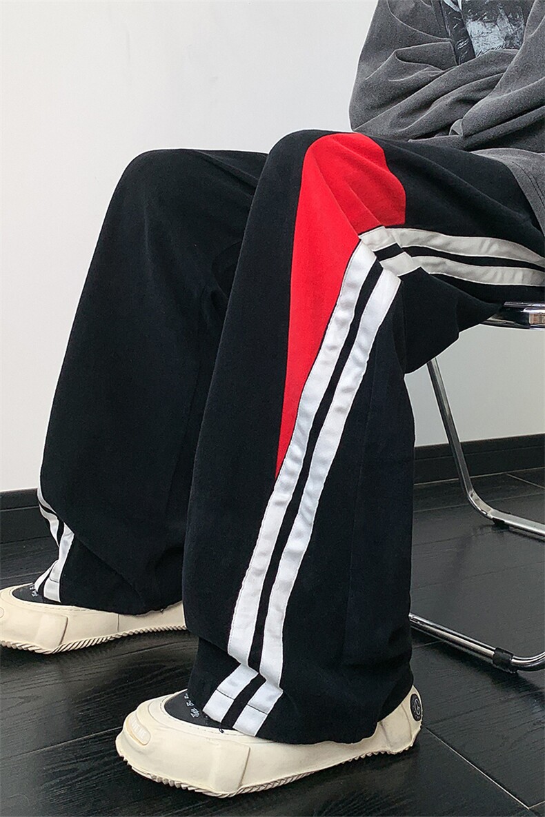 美式复古街舞运动裤男垂感休闲阔腿裤拖地裤子XZ514-2-K1558-P63,女装休闲裤,星座514-2(原B239)