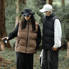 2023满印B棉衣马甲男装女装面包服棉衣保暖马夹拉链立领MF037-P57，男装背心/马甲，星座412