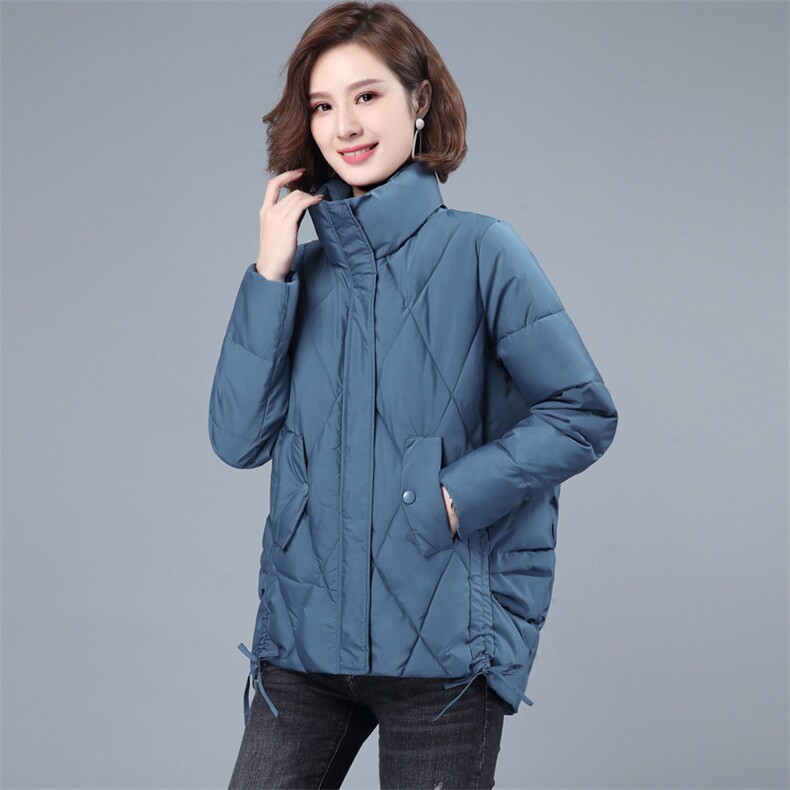 2023年秋冬季新款棉衣棉服女中长款韩版加厚保暖显瘦立领棉衣外套,女装棉衣/棉服,简韵佳