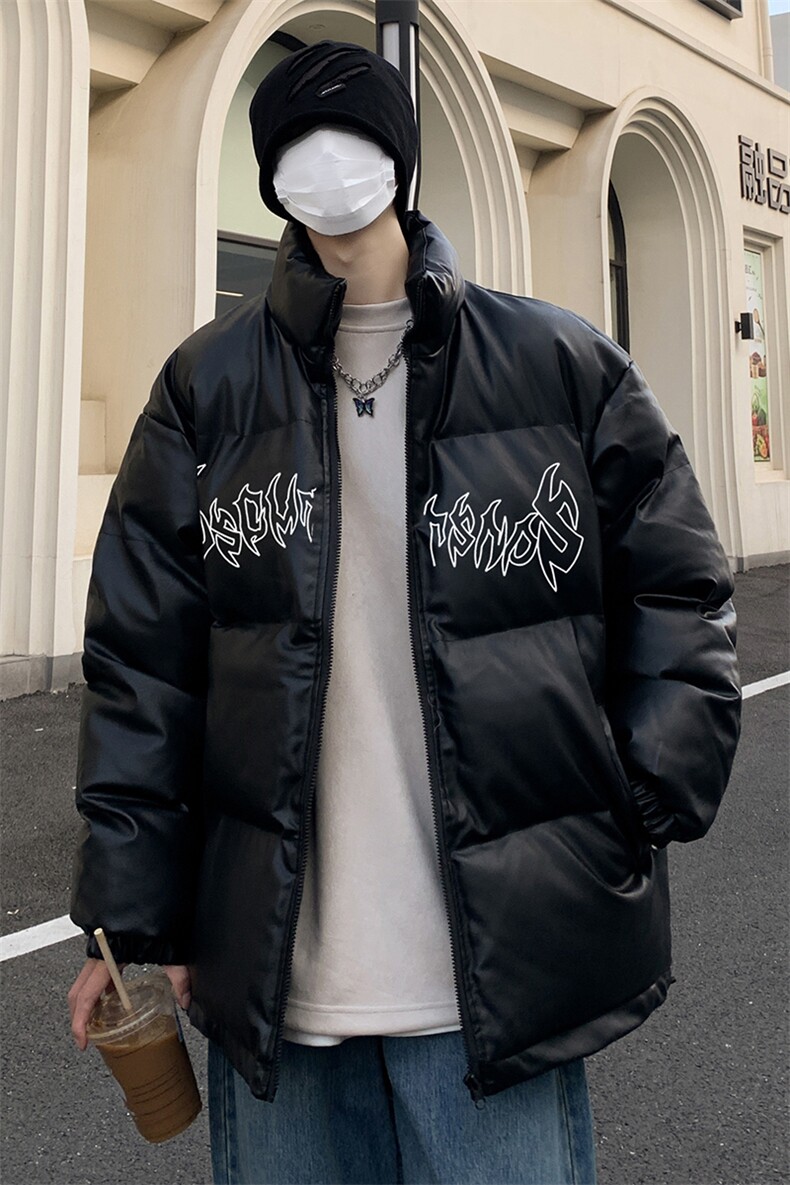港风23新款冬季时尚百搭宽松字母印花棉服外套MY6455P115控158,男装棉衣,电商A268A