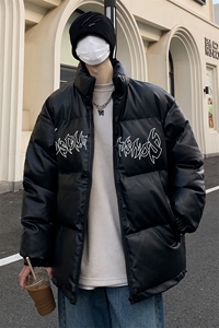 港风23新款冬季时尚百搭宽松字母印花棉服外套MY6455P115控158图片