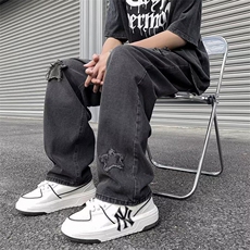 直脚流行牛仔裤潮男长裤夏季水洗宽松直筒拉链KK008-P40，男装牛仔裤，星座911-3