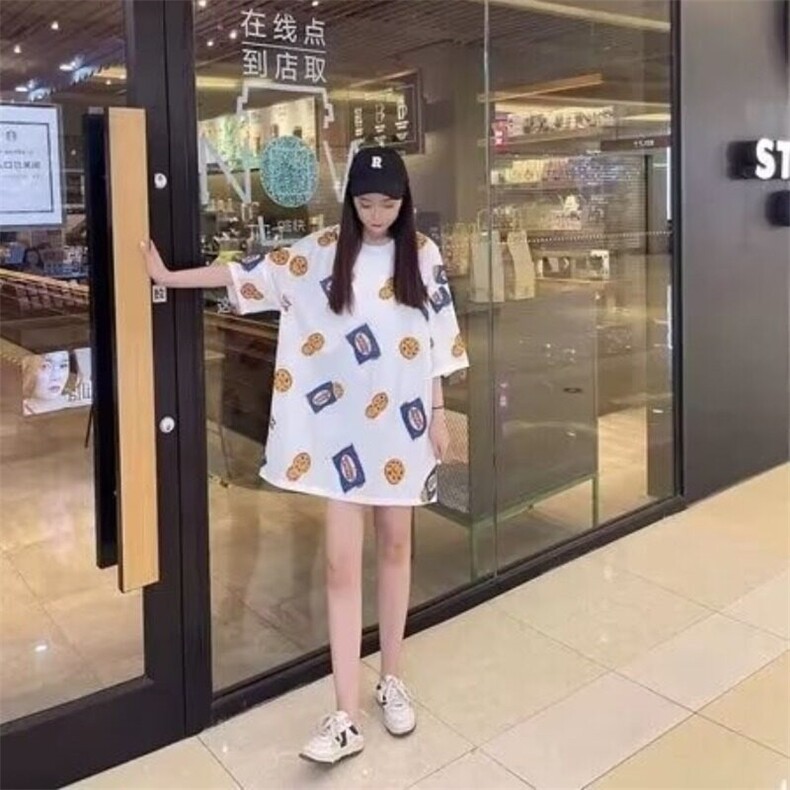 2025年新款韩版夏季宽松百搭慵懒风上衣设计感小众印花短袖T恤女,男装T恤,星座506A