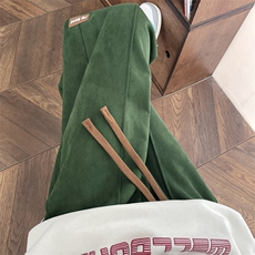 新款男百搭麂皮绒面料设计感港风休闲裤XD8819-P55控98，男装休闲裤，星座717