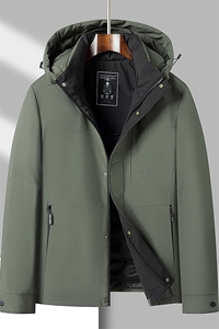 男短款羽绒服冬季保暖爸爸中老年冬装连帽可拆卸外套HO23116-P220图片