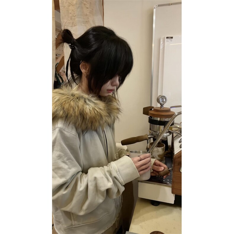 【有货】3335CC-特P85可拆卸毛领连帽开衫卫衣修身短款外套,男装卫衣,星座1007（原301D）