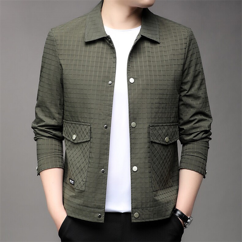 男士夹克春季新款宽松翻领工装上衣潮流休闲外套男，男装夹克，钱塘6003（原4033）