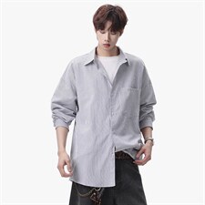 衬衫男春季新款港风宽松大码条纹长袖衬衣CS801-特P29，男装衬衫，星座214-3