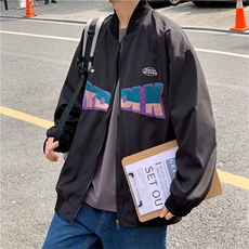 2023新款秋季字母立领棒球服男外套宽松百搭男装夹克W3577-P55，男装夹克，星座512-2