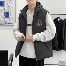 秋冬港风棉衣马甲潮流宽松加厚保暖青少年御寒棉服男MF05P68控98，男装棉衣，电商A086
