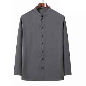 主推春秋跑量款新款风唐装亚麻长袖中老年汉服套装HO6942-P95图片