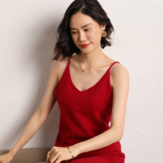 纯色简约百搭精致显瘦减龄无袖纯马甲背心女，女装背心吊带，五色羊羊绒