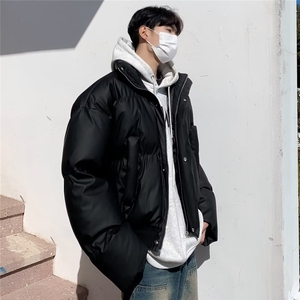 重磅简约立领短款棉服外套男宽松冬季加厚休闲短款棉衣潮牌百搭图片