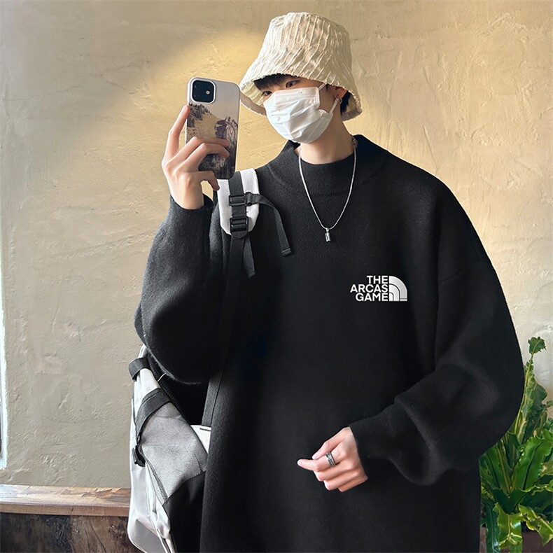 控68半高领毛衣男士大码针织衫男毛线衣男 M18232-P45 加绒款-P65图片