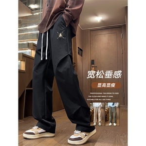 2026秋季潮牌美式宽松伞兵裤直筒阔腿休闲针织长裤 A436-857-P38图片