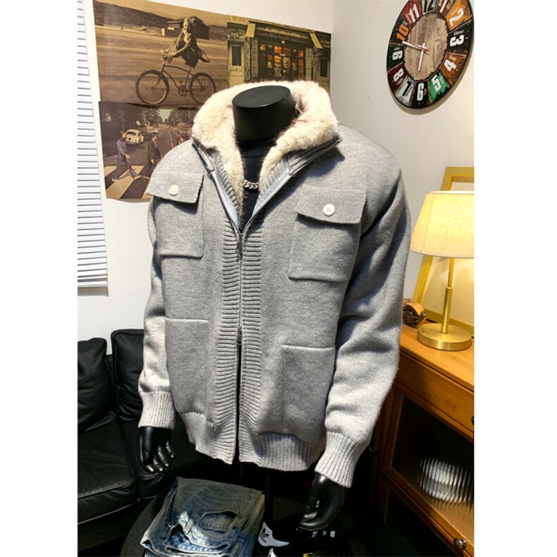 高品质现货主推款加厚加毛座山雕毛衣外套W8809-加毛,男装针织衫/毛衣,星座1212