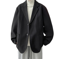 N6169/P95加棉P105冬季新开叉呢料毛呢西服男宽松外套上衣呢大衣，男装西服，电商A141