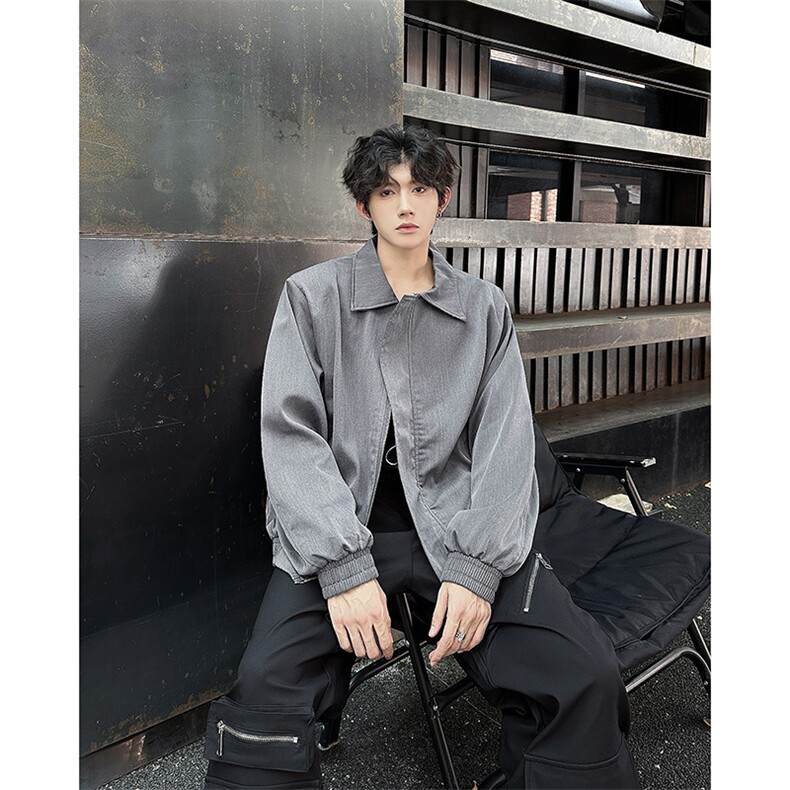 自家图港风日系复古vibe潮牌休闲百搭翻领夹克外套男潮 JK078-P80图片
