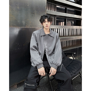 自家图港风日系复古vibe潮牌休闲百搭翻领夹克外套男潮 JK078-P80图片