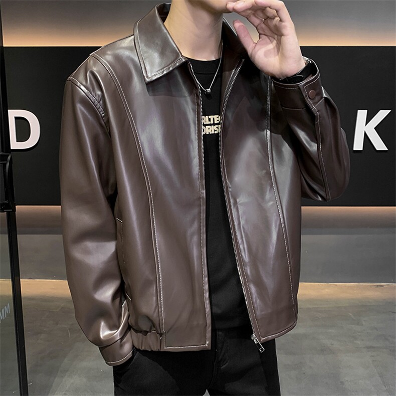 社会小伙男士秋冬皮衣2025秋季长袖夹克店主风JK8007-P130,男装夹克,电商A236