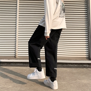 港风 春装字母印花休闲裤直筒裤九分裤A014-K872-P45控58图片