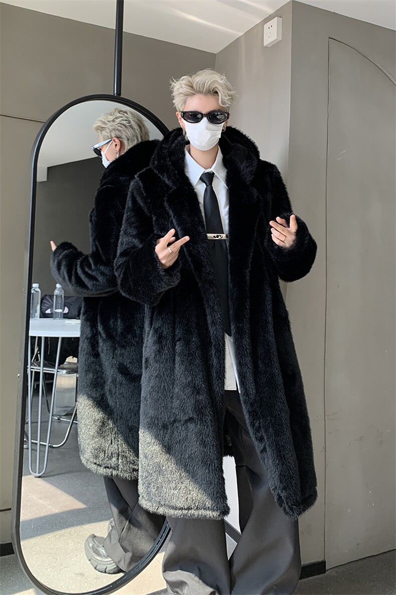 517A-8-Y76-P128现货高品质貂毛连帽大衣加厚外套风衣,男装风衣,星座517A-8（原B282）