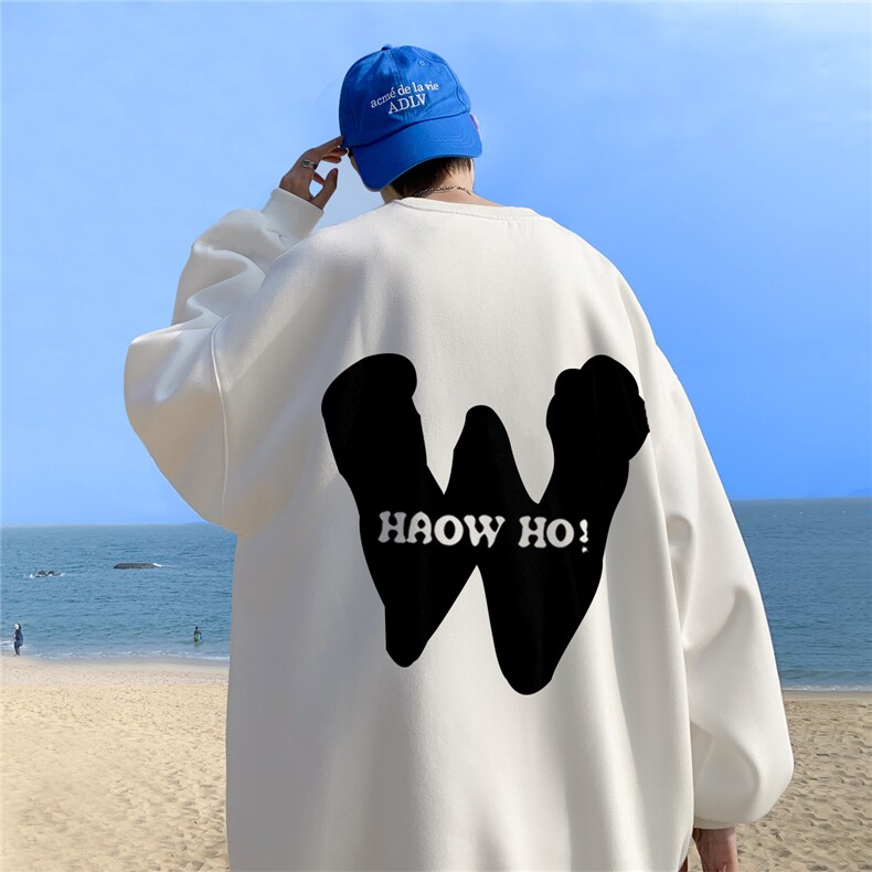 ！直播品质重磅宽松大码港风W印花圆领卫衣WY105-特p28,男装卫衣,星座508（原C305）