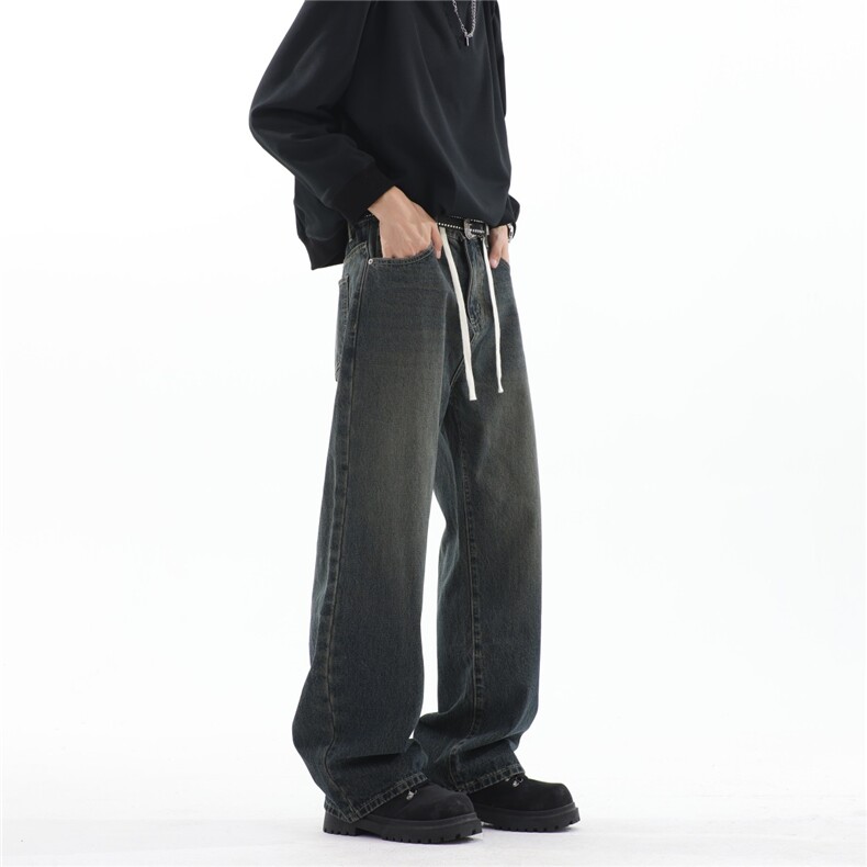 【纯棉】主推现货!宽松直筒牛仔长裤男A080-8219-P55控78,男装休闲裤,电商A080