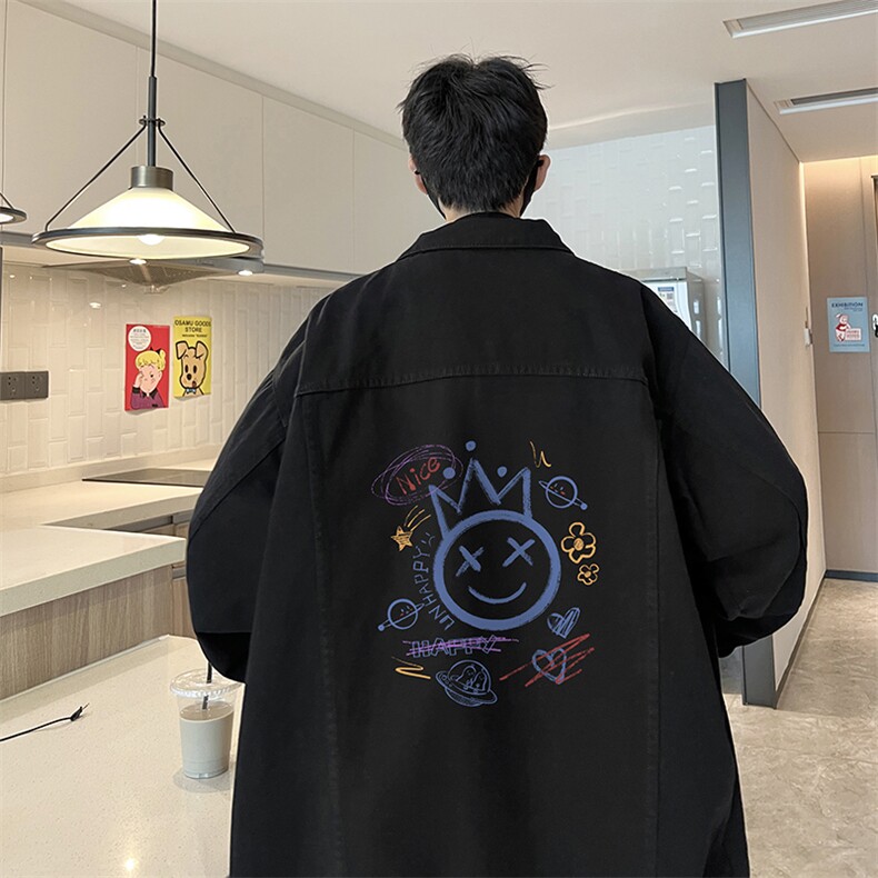 牛仔夹克男大码牛仔外套男茄克 NJ77180-P60加绒款-P75图片