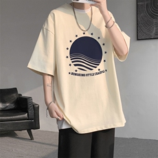 ！版权！2025夏季新款纯棉印花短袖百搭半袖衫T2477特P19，男装T恤，电商B220