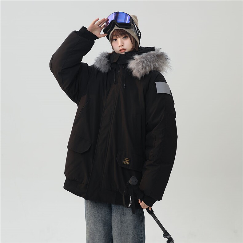 中性风连帽可脱卸毛领工装棉衣男大码潮流棉衣男MY77917P138控198，女装棉衣/棉服，星座226-1