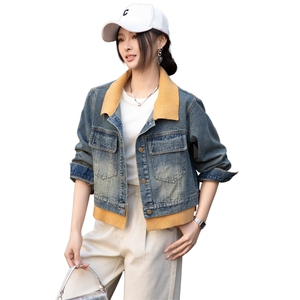 BAO牛仔外套女春秋短款25新款设计感休闲宽松立领夹克小个子上衣图片